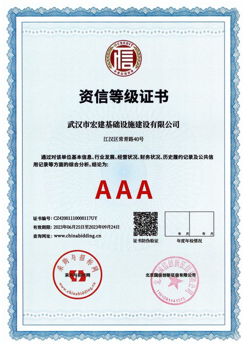 资信等级证书
